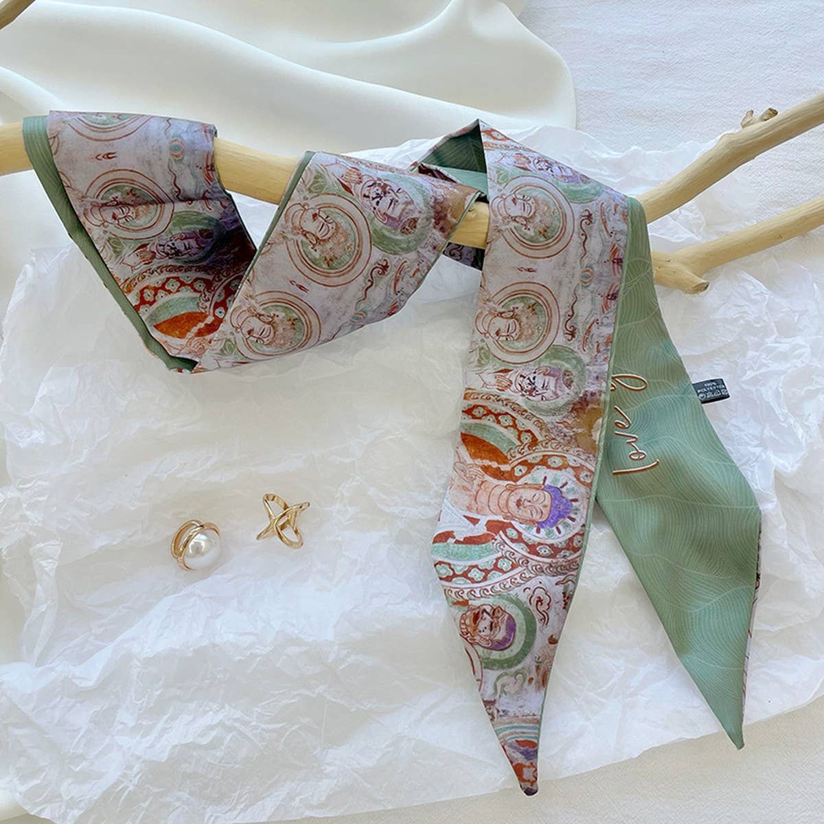 FASHION OIL PAINTING SMALL SILK SCARF FOR WOMEN_CWAHA4138